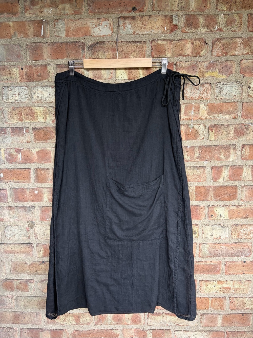 Cynthia Ashby Cotton Gauze Drawstring Midi Skirt